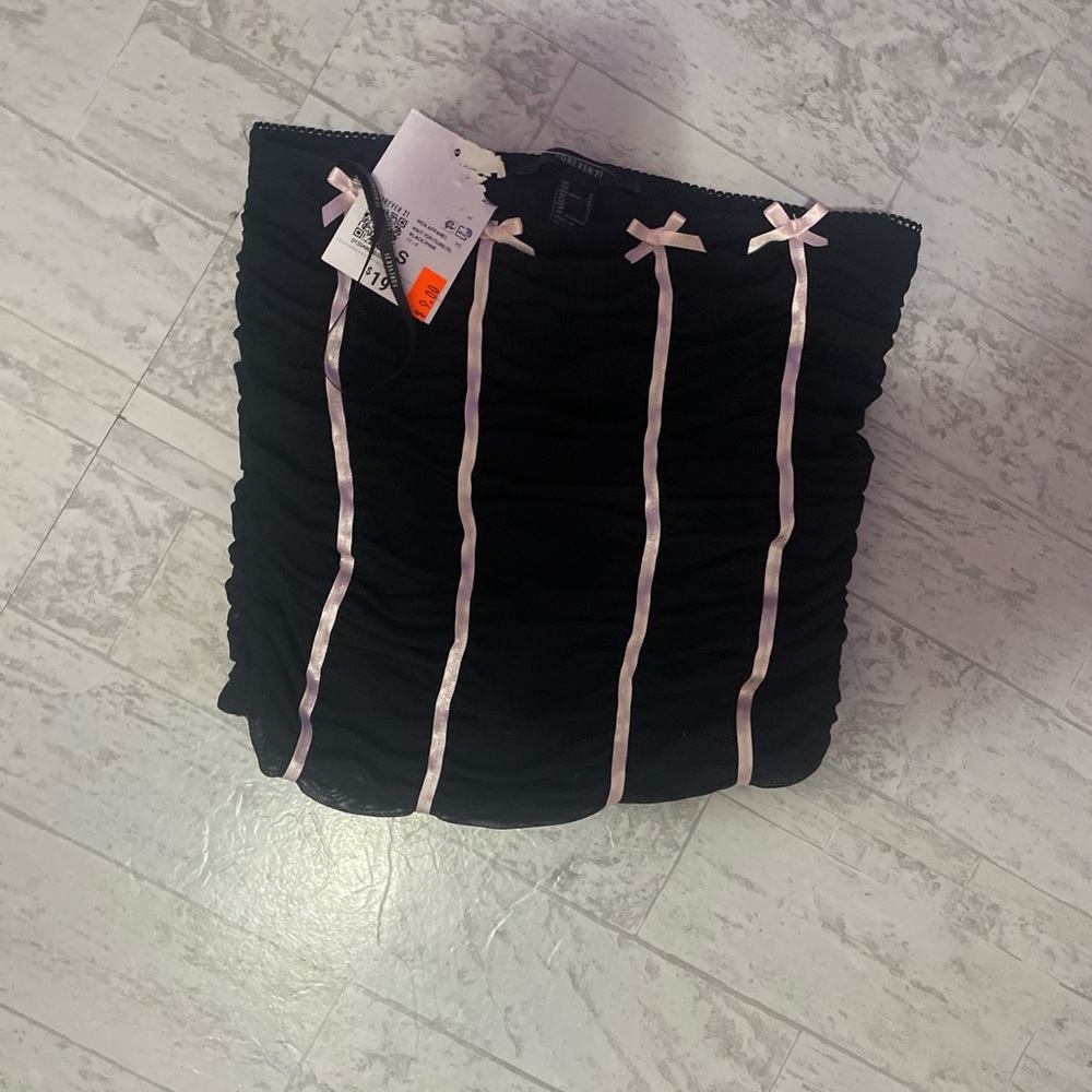 Black Tube Top with Pink Accents